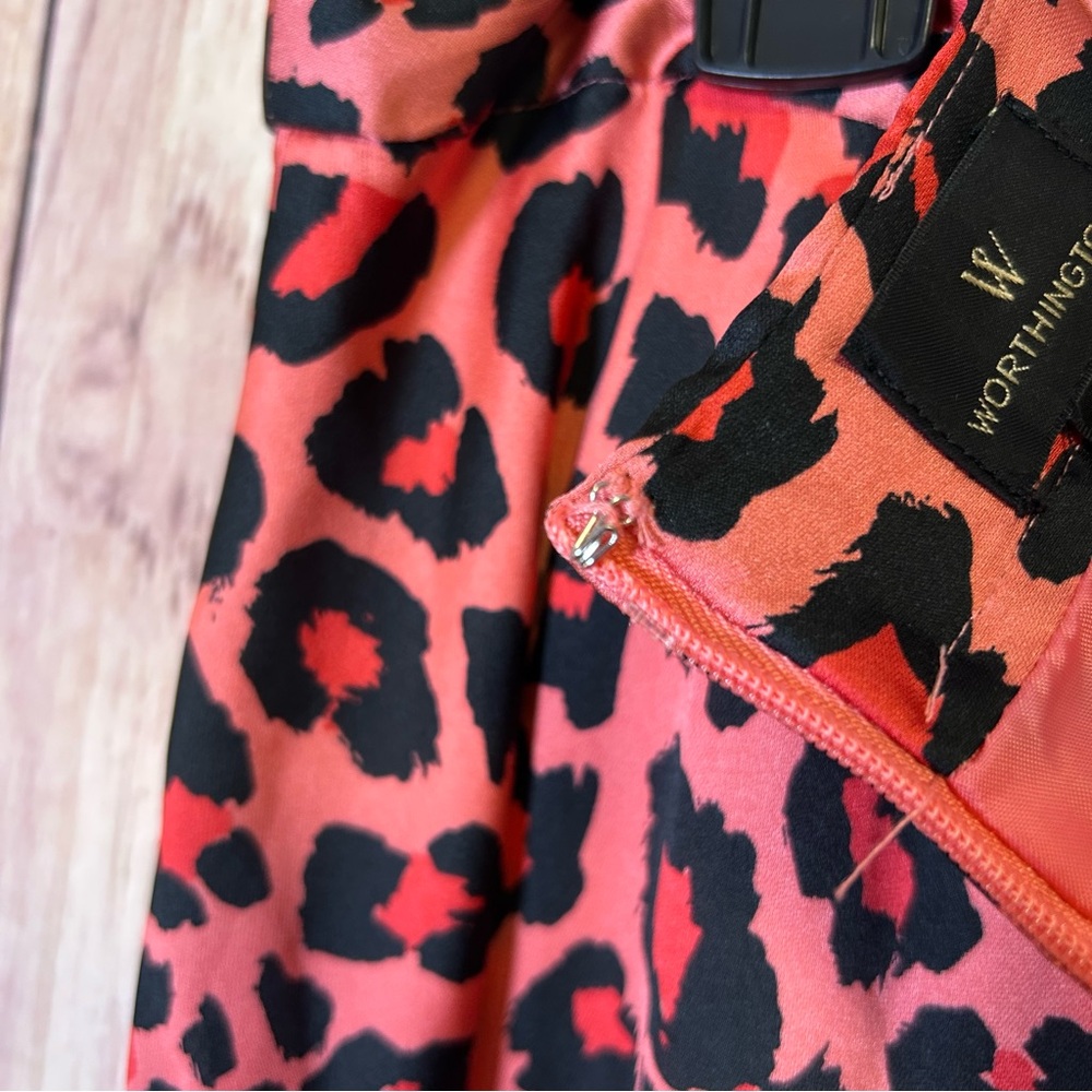 Worthington Pink Cheetah Skirt Size 10 Maxi Midi Length Animal Print Medium - Picture 9 of 16